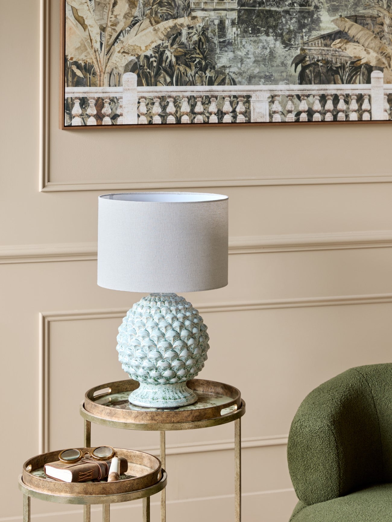 Verona Glazed Ceramic Table Lamp with Shade